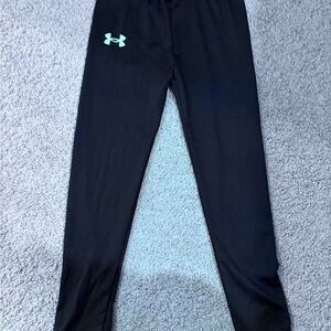 Under Armour Kids Black Joggers with White Logo